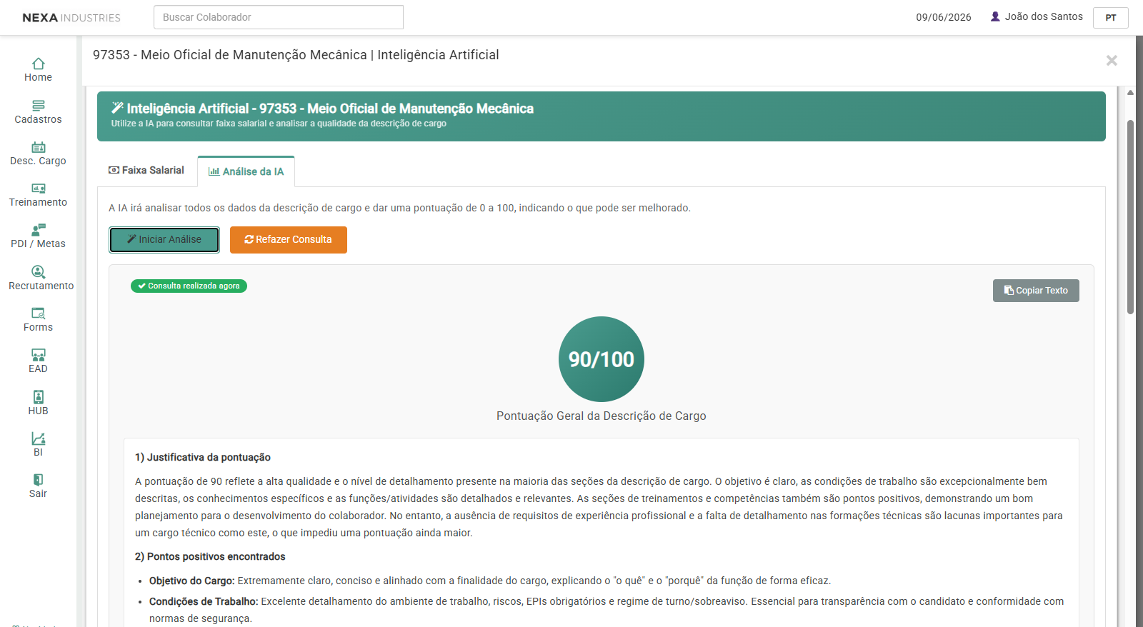 Análise com inteligência artificial